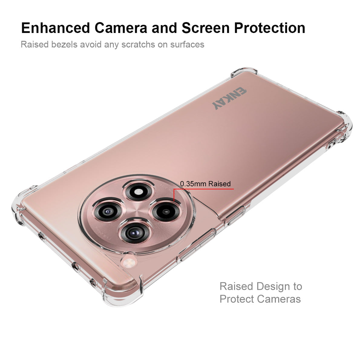 ENKAY HAT PRINCE For OnePlus Ace 3 5G / 12R 5G Clear Case Four Corners Reinforced Anti-Slip Strip Edge TPU Phone Cover ENKAY HAT PRINCE For OnePlus Ace 3 5G / 12R 5G Clear Case Four Corners Reinforced Anti-Slip Strip Edge TPU Phone Cover